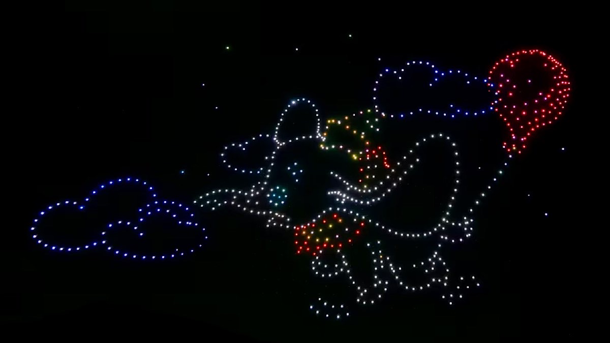 Disney Springs dreams that soar drone show dumbo