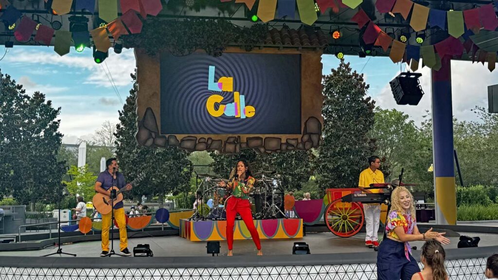 EPCOT CommuniCore entertainment stage latin band la calle