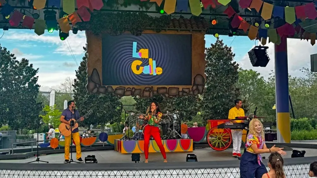 EPCOT CommuniCore entertainment stage latin band la calle