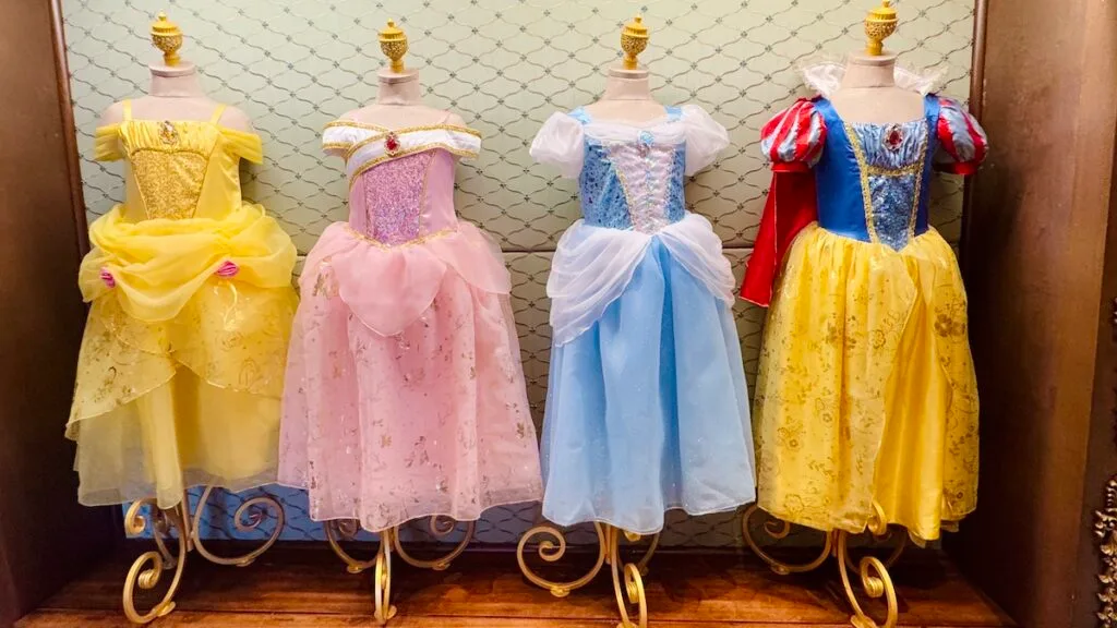 Picture of the dresses at Bibbidi Bobbidi Boutique 2025