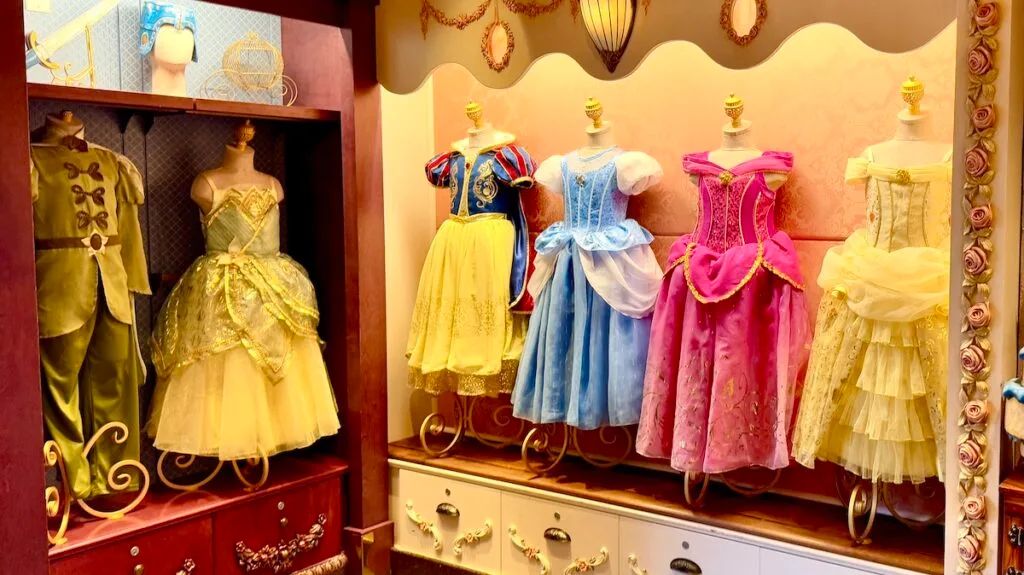 Picture of the dresses at Bibbidi Bobbidi Boutique 2025