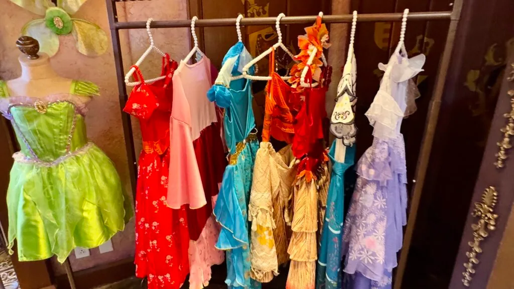 Picture of the dresses at Bibbidi Bobbidi Boutique 2025
