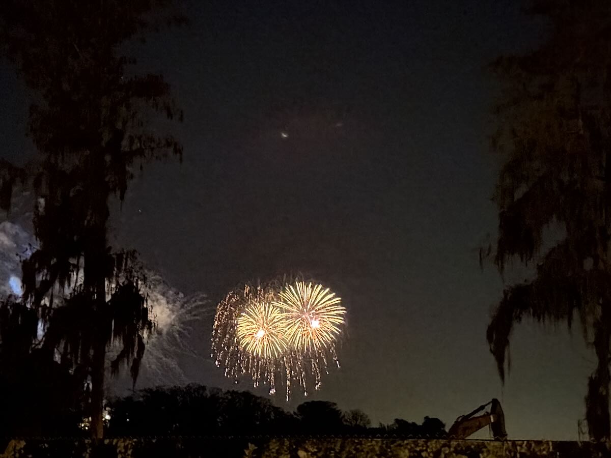 fireworks lakeshore lodge behind pioneer hall