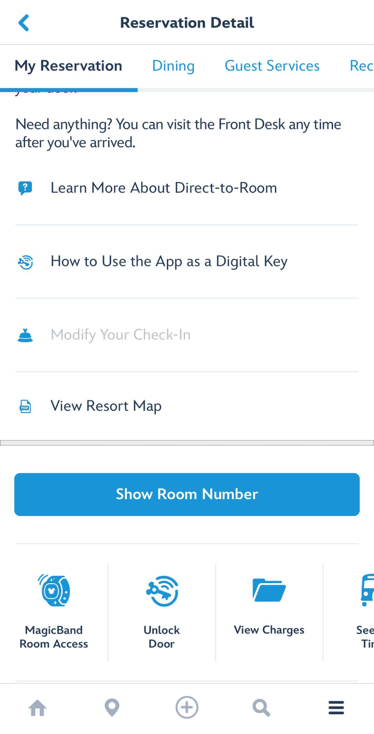 Magic band room access