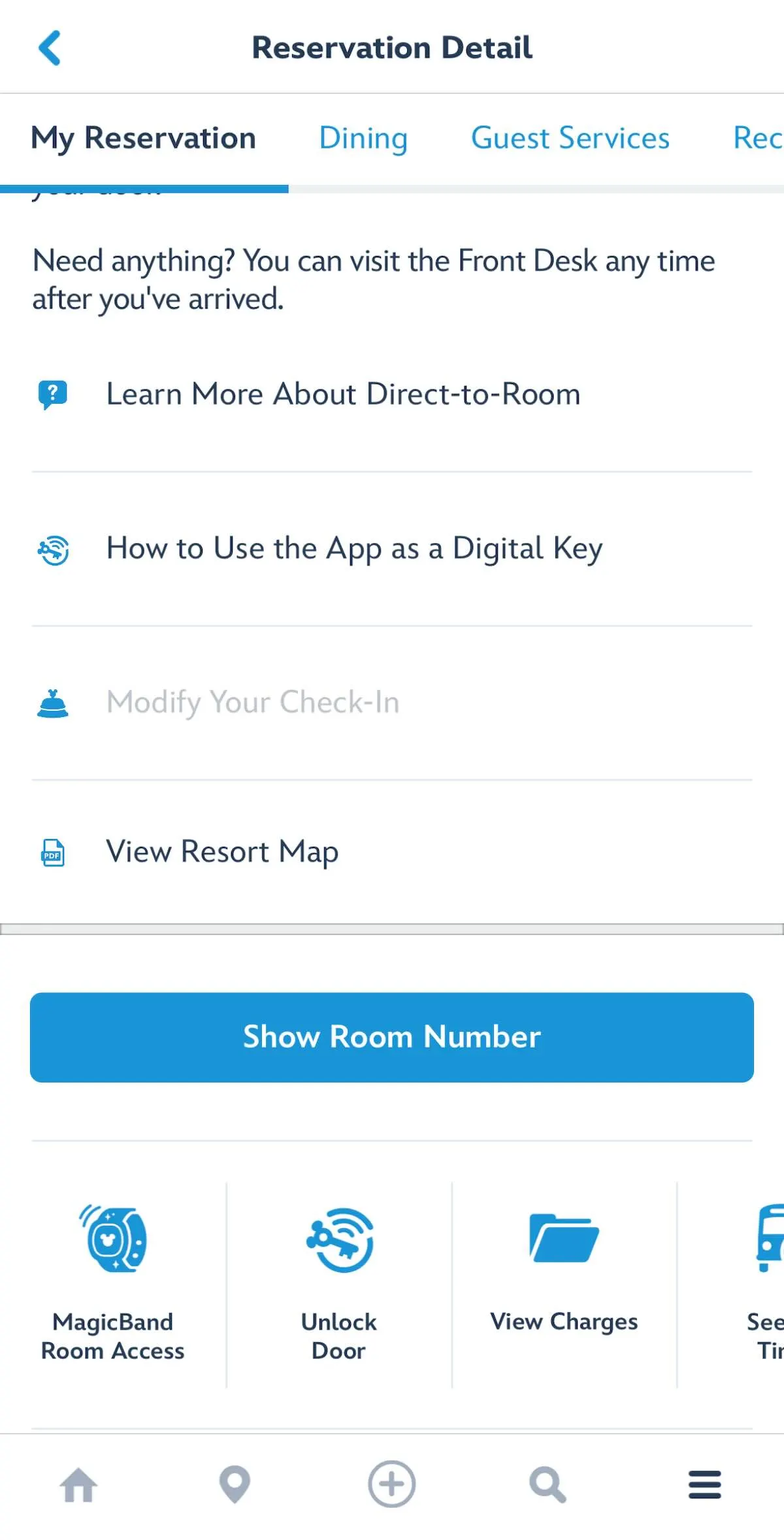 Magic band room access