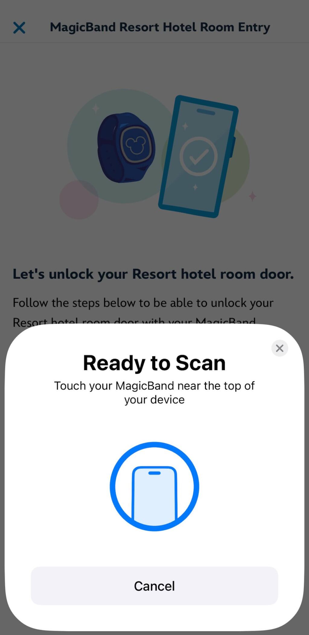 Magic Band scanner ready to scan