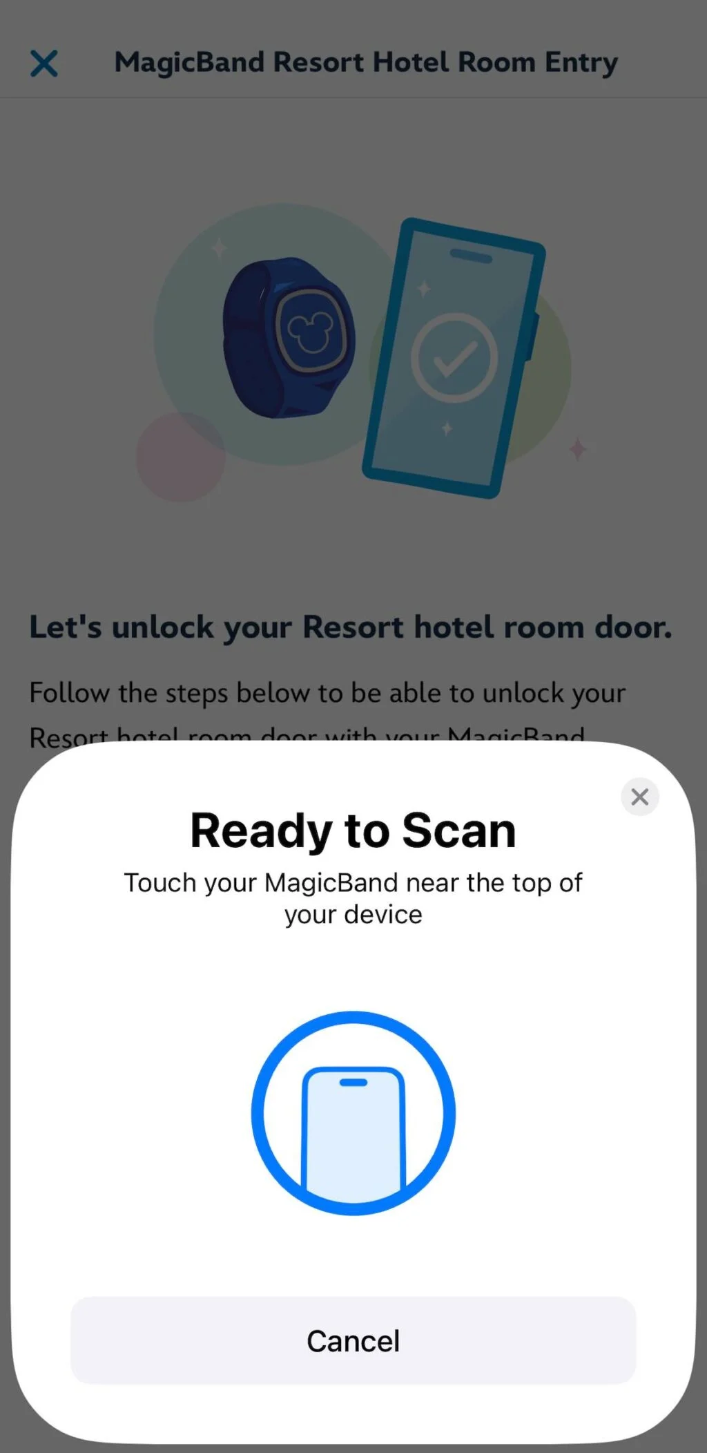 Magic Band scanner ready to scan
