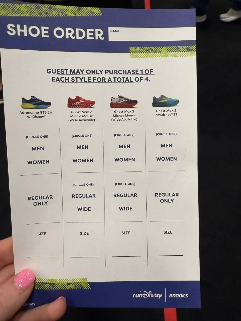 brooks rundisney order form