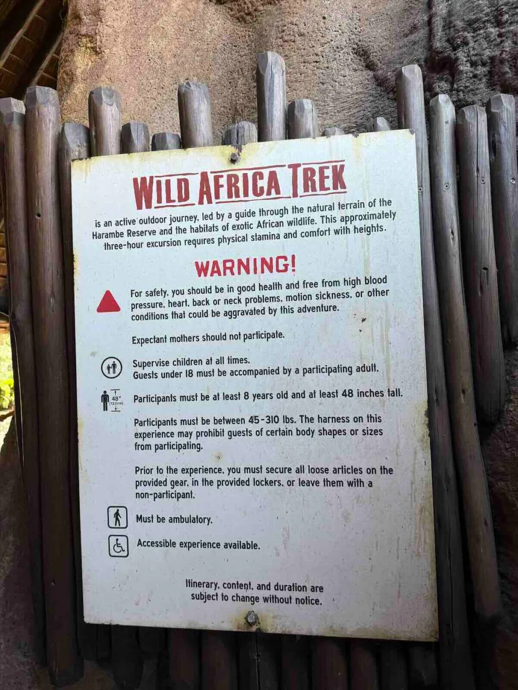 wild africa trek sign