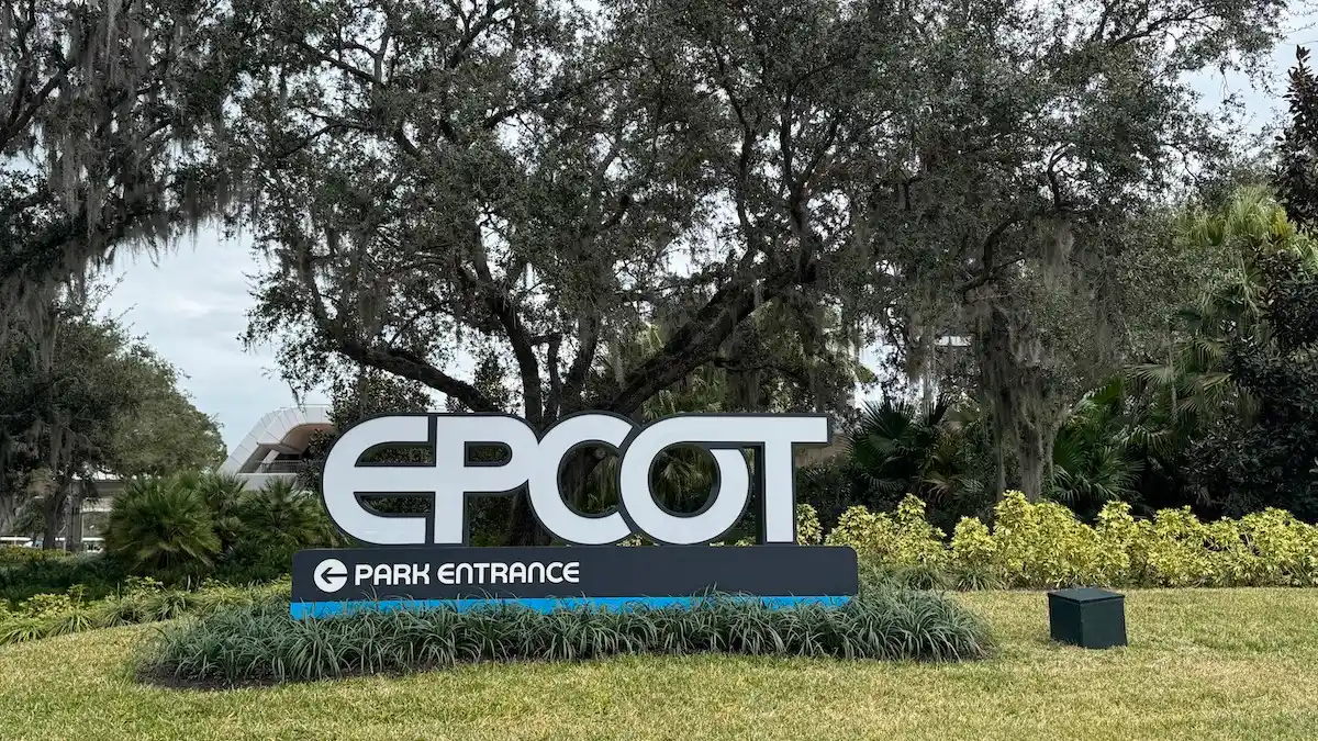 Epcot entry sign