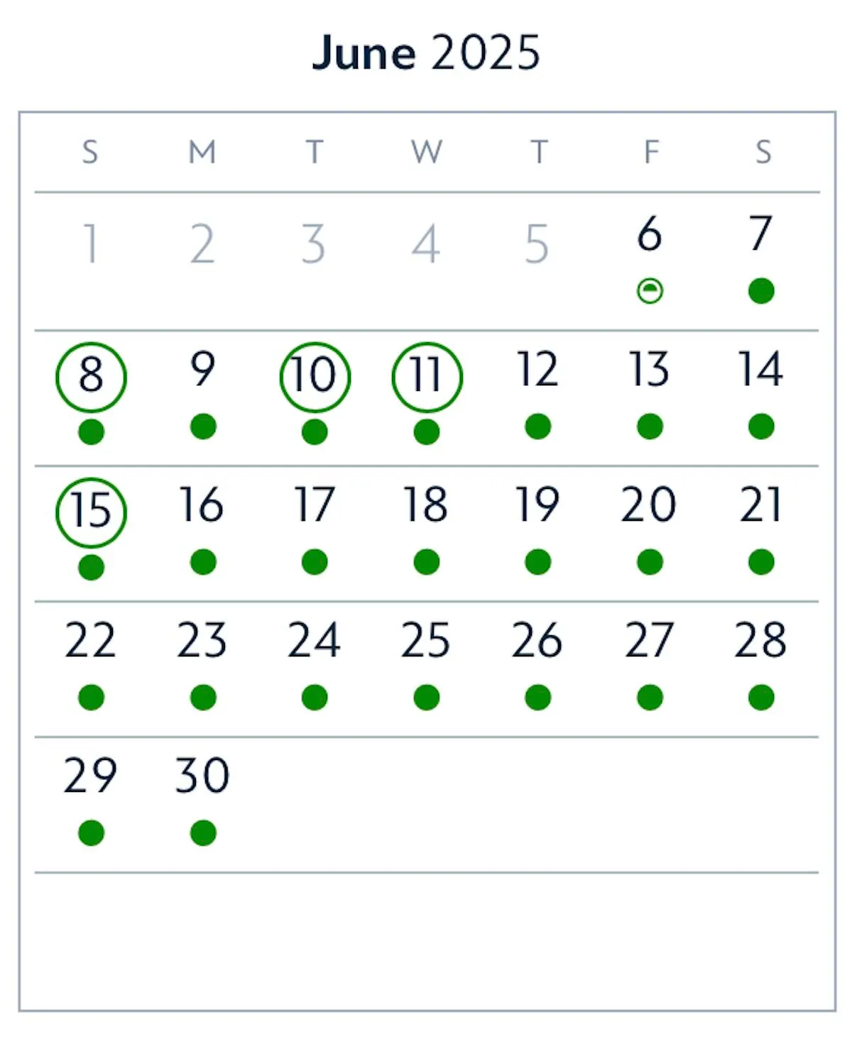 next June 2025 good to go days
