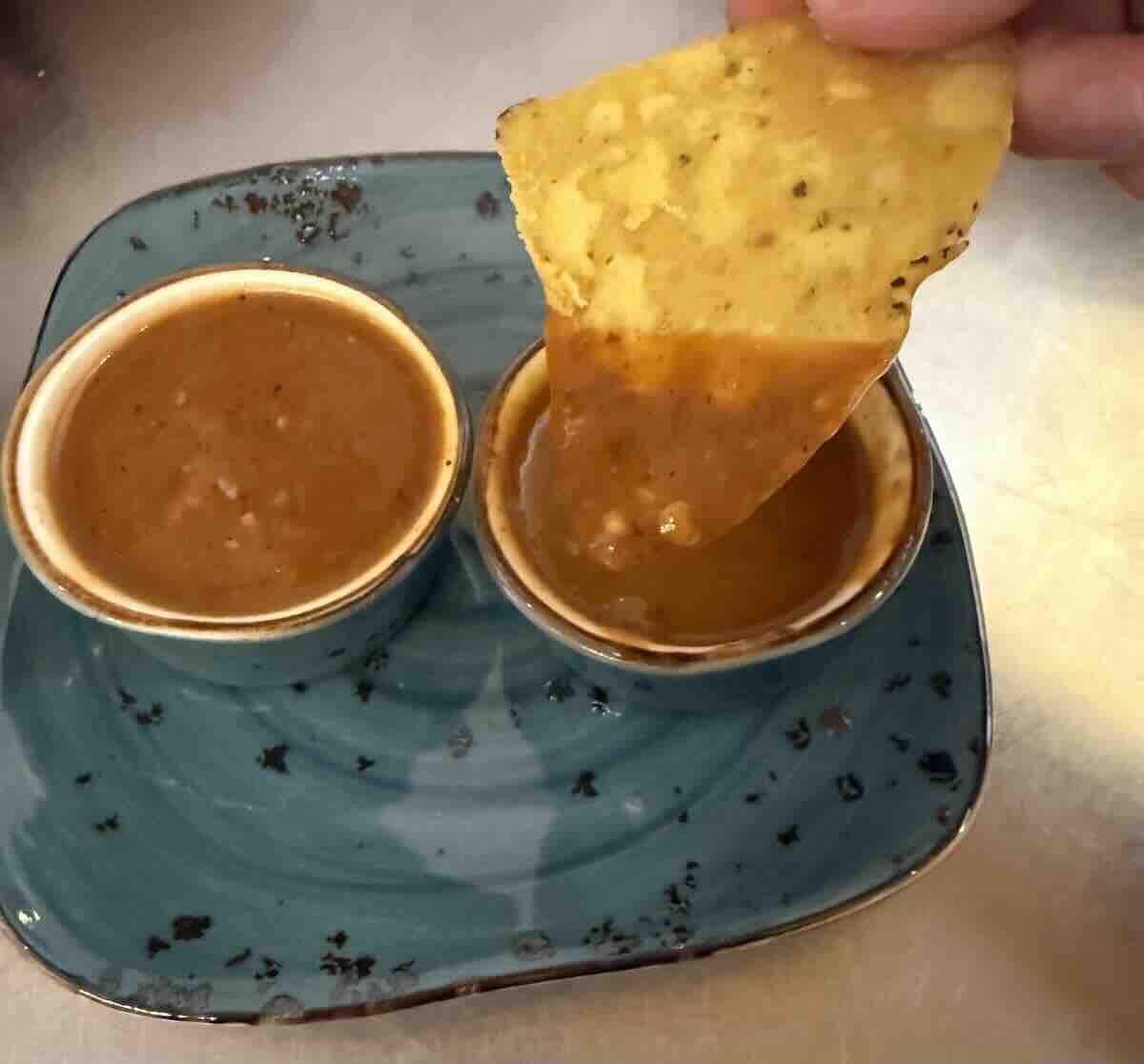 maya grill dipped chip and salsa
