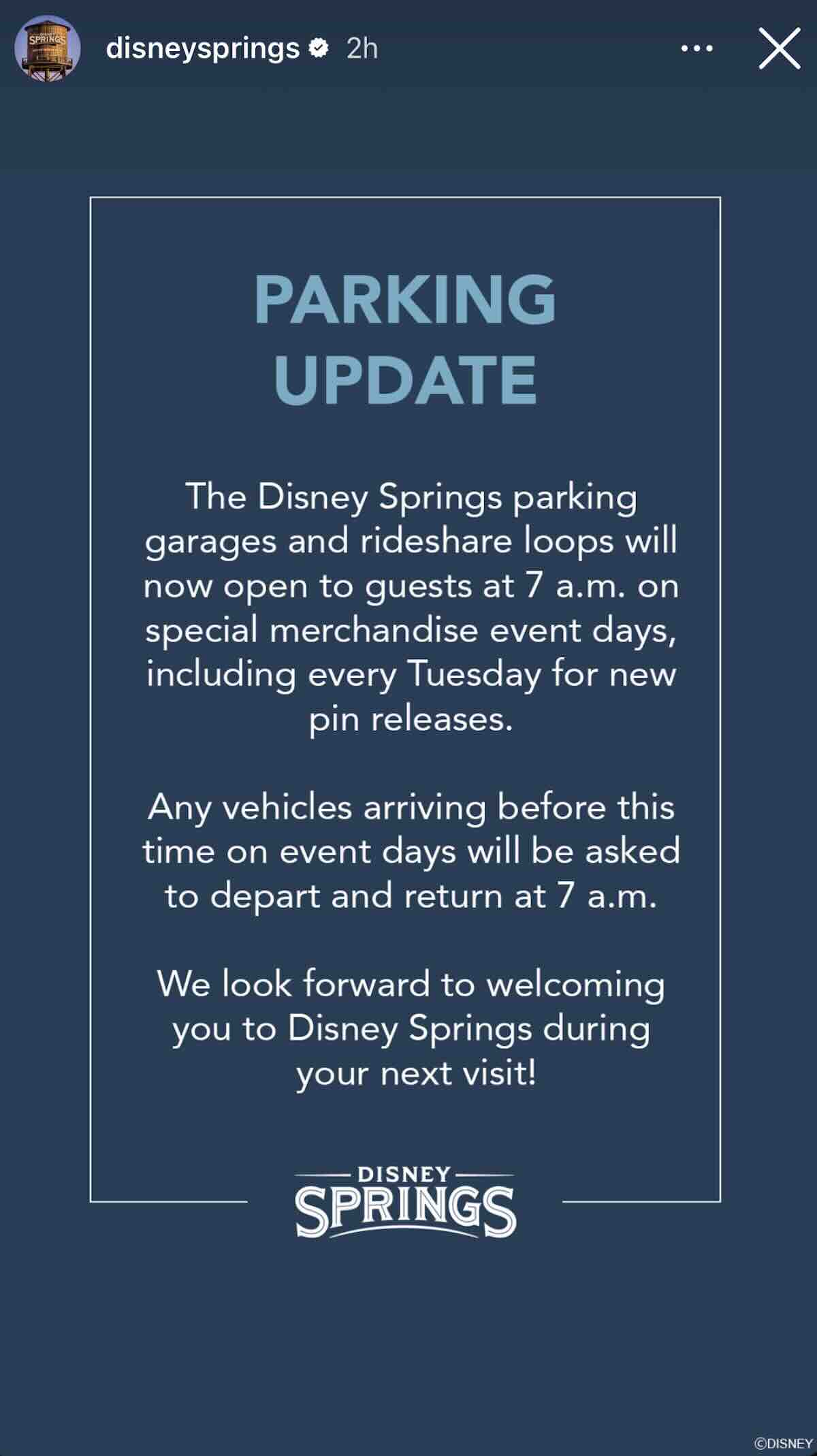 Parking update disney springs