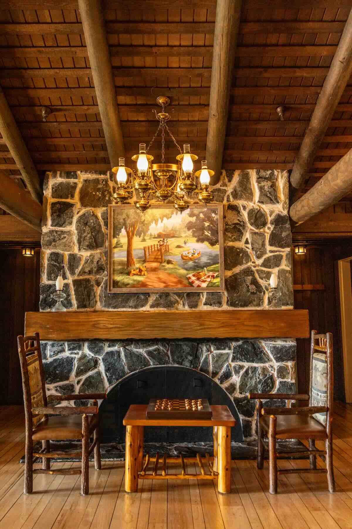 fort wilderness new lobby fireplace